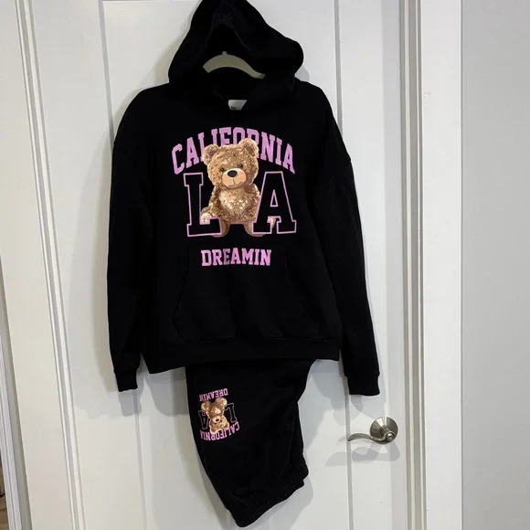 Set🖤No Boundaries California LA  Dreamin Black Hoodie/ Sweatpants Set - Picture 12 of 12